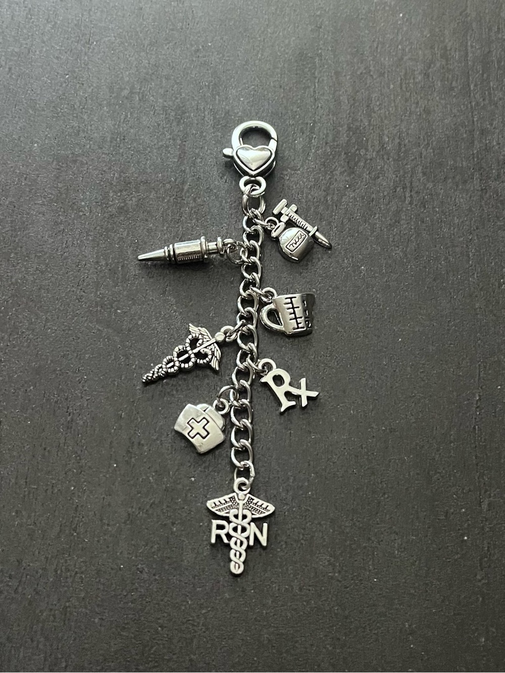 Silver Nurse RN Medical Charm Bracelet Dangle